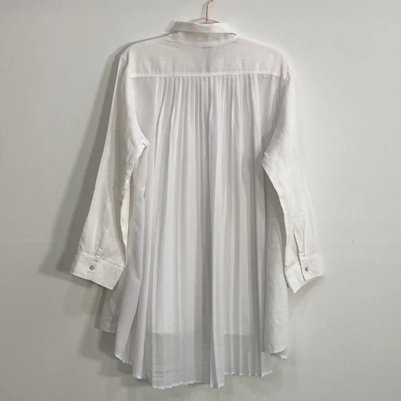 Comfy USA Button Down Top Line Blend Women's Large White - Picture 6 of 11